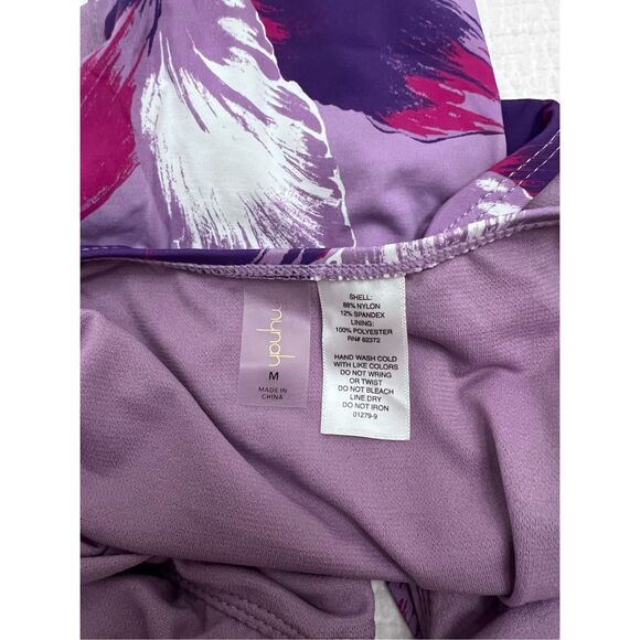 Mynah Women's Floral Cutout One-Piece Swimsuit Purple Pink Size Medium NWT - Picture 6 of 7